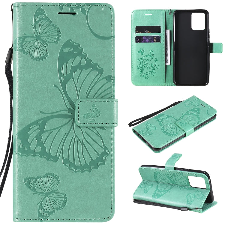 For OPPO Realme 8 Pro / Realme 8 Pressed Printing Butterfly Pattern Horizontal Flip PU Leather Case with Holder & Card Slots & Wallet & Lanyard