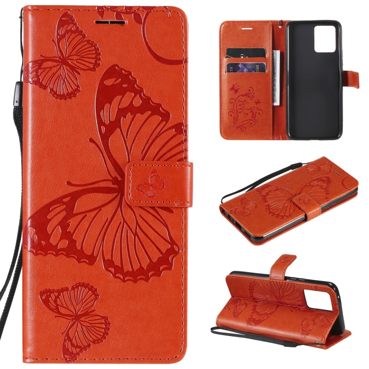 For OPPO Realme 8 Pro / Realme 8 Pressed Printing Butterfly Pattern Horizontal Flip PU Leather Case with Holder & Card Slots & Wallet & Lanyard