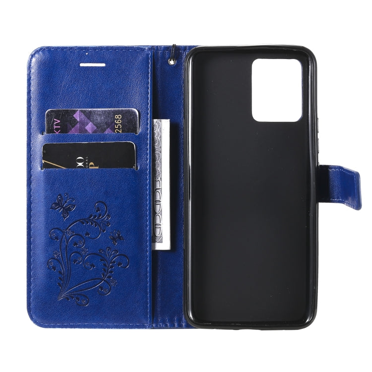 For OPPO Realme 8 Pro / Realme 8 Pressed Printing Butterfly Pattern Horizontal Flip PU Leather Case with Holder & Card Slots & Wallet & Lanyard