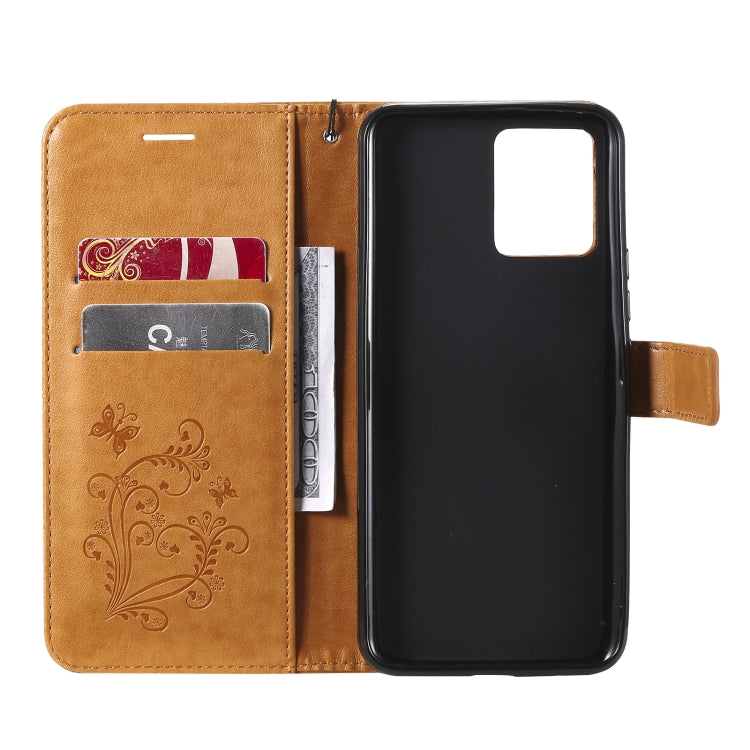 For OPPO Realme 8 Pro / Realme 8 Pressed Printing Butterfly Pattern Horizontal Flip PU Leather Case with Holder & Card Slots & Wallet & Lanyard