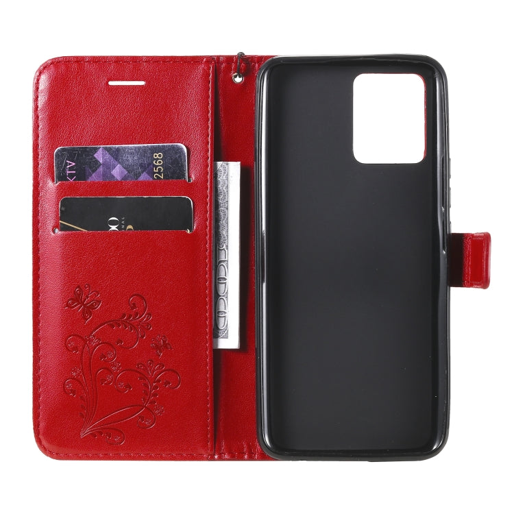 For OPPO Realme 8 Pro / Realme 8 Pressed Printing Butterfly Pattern Horizontal Flip PU Leather Case with Holder & Card Slots & Wallet & Lanyard