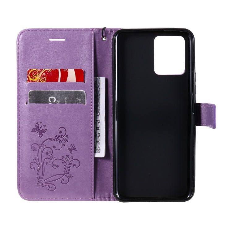 For OPPO Realme 8 Pro / Realme 8 Pressed Printing Butterfly Pattern Horizontal Flip PU Leather Case with Holder & Card Slots & Wallet & Lanyard