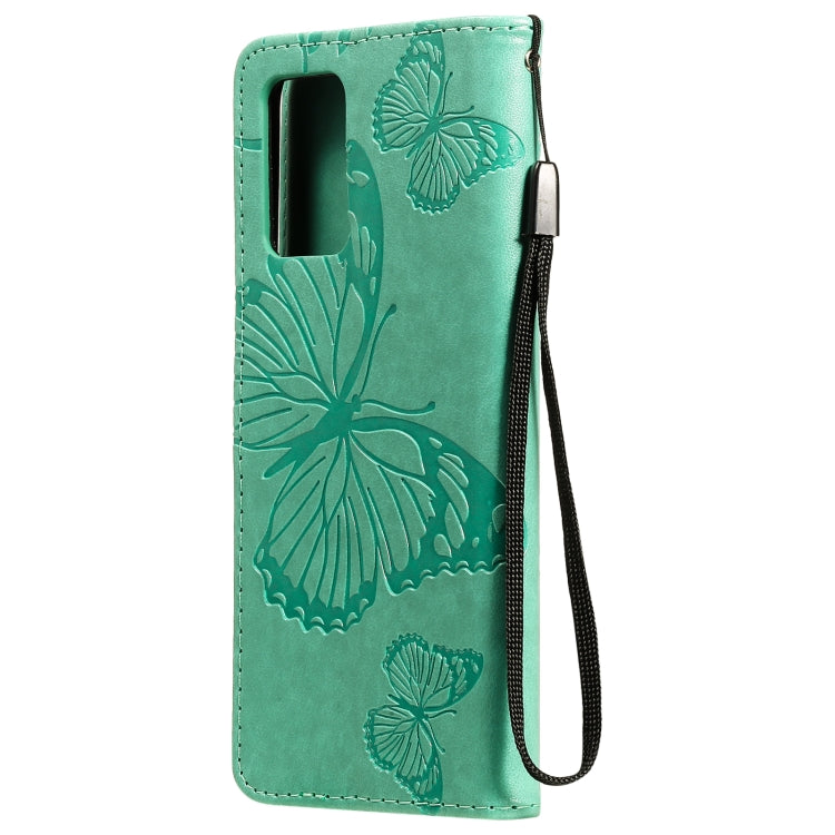 For OPPO Realme V13 Pressed Printing Butterfly Pattern Horizontal Flip PU Leather Case with Holder & Card Slots & Wallet & Lanyard