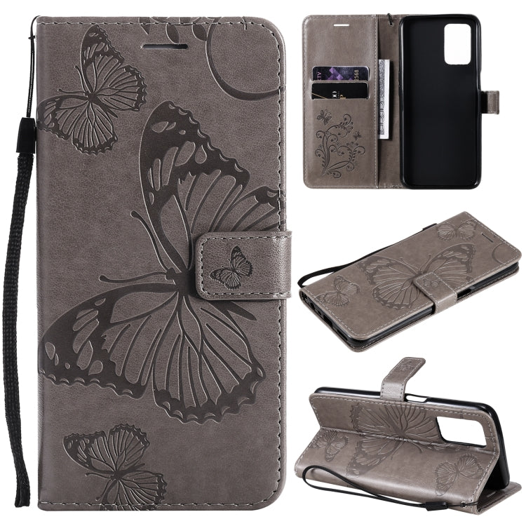 For OPPO Realme V13 Pressed Printing Butterfly Pattern Horizontal Flip PU Leather Case with Holder & Card Slots & Wallet & Lanyard