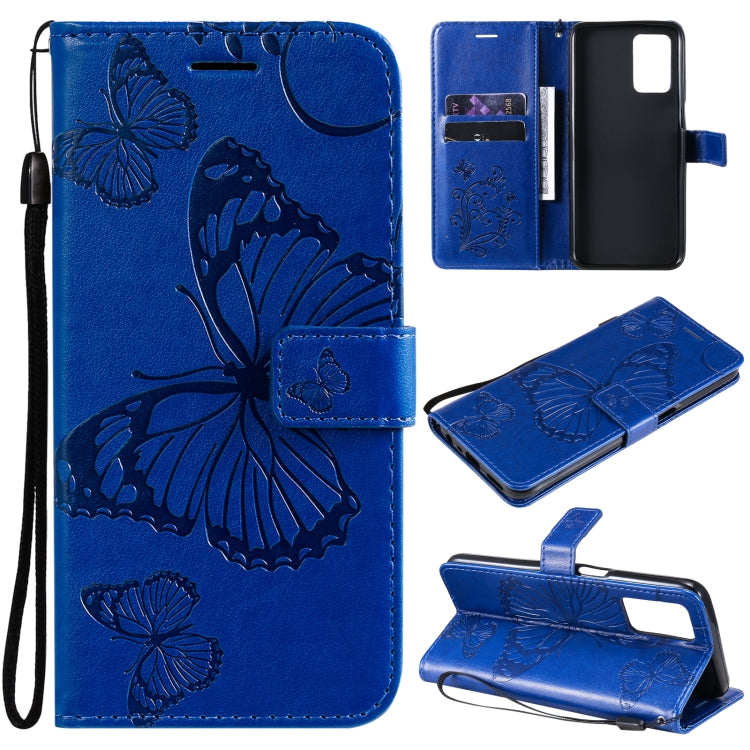 For OPPO Realme V13 Pressed Printing Butterfly Pattern Horizontal Flip PU Leather Case with Holder & Card Slots & Wallet & Lanyard