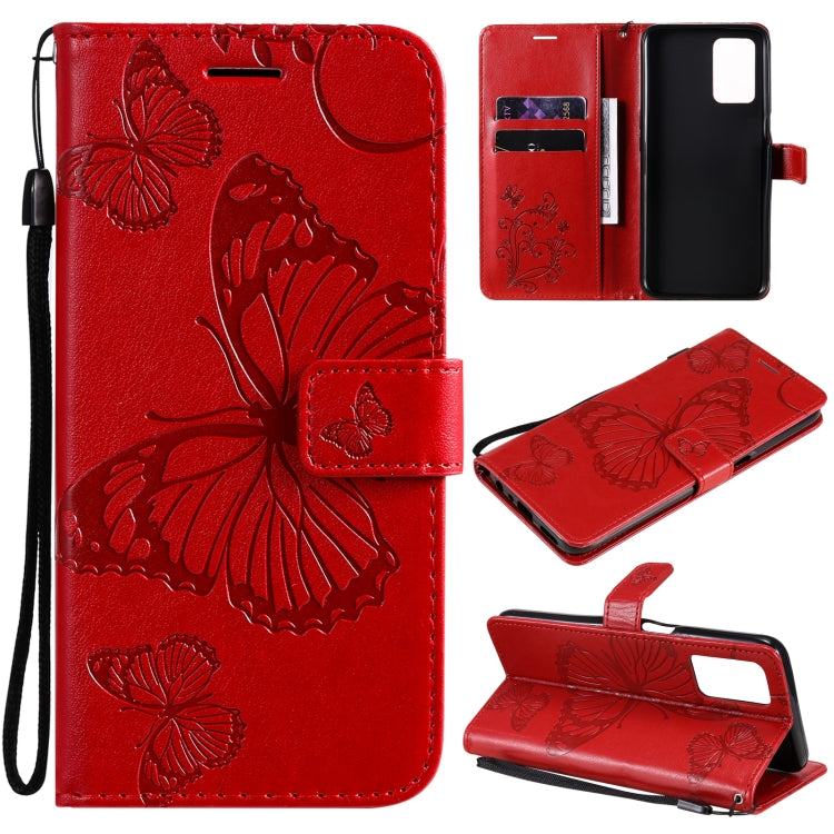 For OPPO Realme V13 Pressed Printing Butterfly Pattern Horizontal Flip PU Leather Case with Holder & Card Slots & Wallet & Lanyard