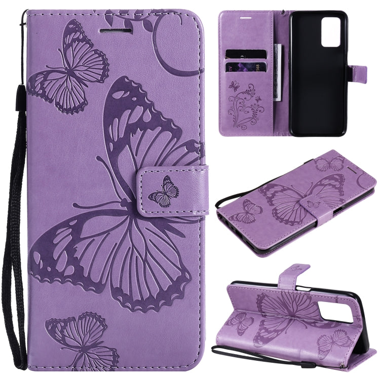 For OPPO Realme V13 Pressed Printing Butterfly Pattern Horizontal Flip PU Leather Case with Holder & Card Slots & Wallet & Lanyard