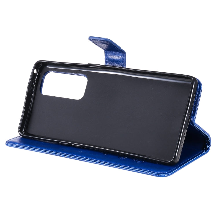 For OPPO Reno5 Pro+ 5G / Find X3 Neo Pressed Printing Butterfly Pattern Horizontal Flip PU Leather Case with Holder & Card Slots & Wallet & Lanyard