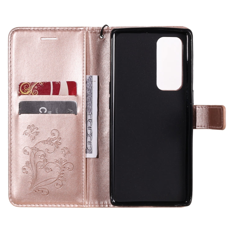For OPPO Reno5 Pro+ 5G / Find X3 Neo Pressed Printing Butterfly Pattern Horizontal Flip PU Leather Case with Holder & Card Slots & Wallet & Lanyard