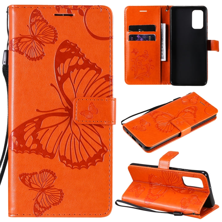 For Samsung Galaxy A32 4G Pressed Printing Butterfly Pattern Horizontal Flip PU Leather Case with Holder & Card Slots & Wallet & Lanyard