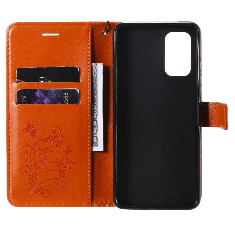 For Samsung Galaxy A32 4G Pressed Printing Butterfly Pattern Horizontal Flip PU Leather Case with Holder & Card Slots & Wallet & Lanyard