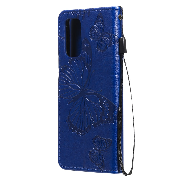For Samsung Galaxy A32 4G Pressed Printing Butterfly Pattern Horizontal Flip PU Leather Case with Holder & Card Slots & Wallet & Lanyard