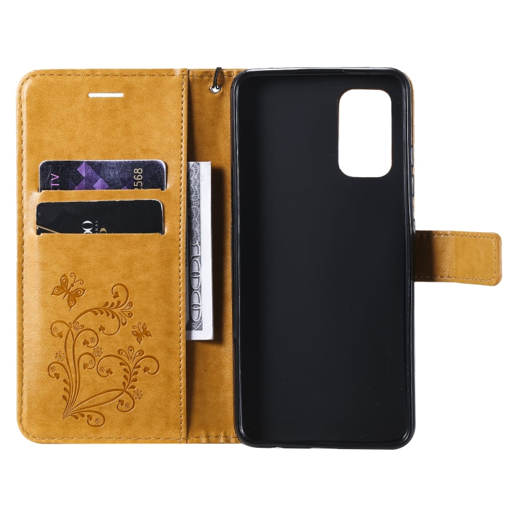 For Samsung Galaxy A32 4G Pressed Printing Butterfly Pattern Horizontal Flip PU Leather Case with Holder & Card Slots & Wallet & Lanyard