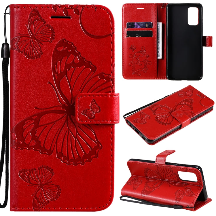 For Samsung Galaxy A32 4G Pressed Printing Butterfly Pattern Horizontal Flip PU Leather Case with Holder & Card Slots & Wallet & Lanyard