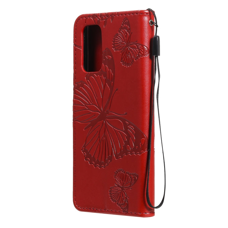 For Samsung Galaxy A32 4G Pressed Printing Butterfly Pattern Horizontal Flip PU Leather Case with Holder & Card Slots & Wallet & Lanyard