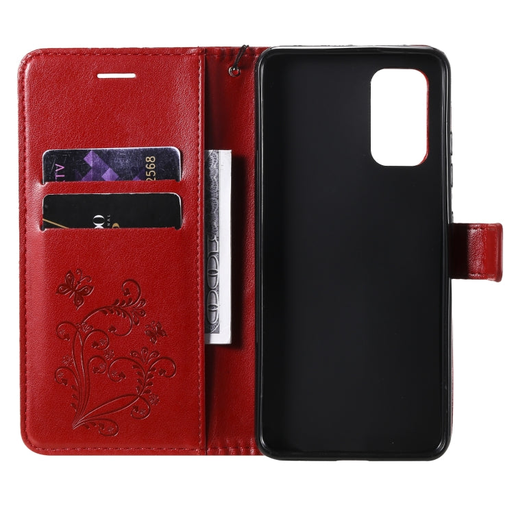 For Samsung Galaxy A32 4G Pressed Printing Butterfly Pattern Horizontal Flip PU Leather Case with Holder & Card Slots & Wallet & Lanyard