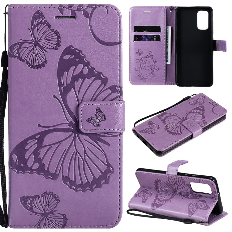 For Samsung Galaxy A32 4G Pressed Printing Butterfly Pattern Horizontal Flip PU Leather Case with Holder & Card Slots & Wallet & Lanyard