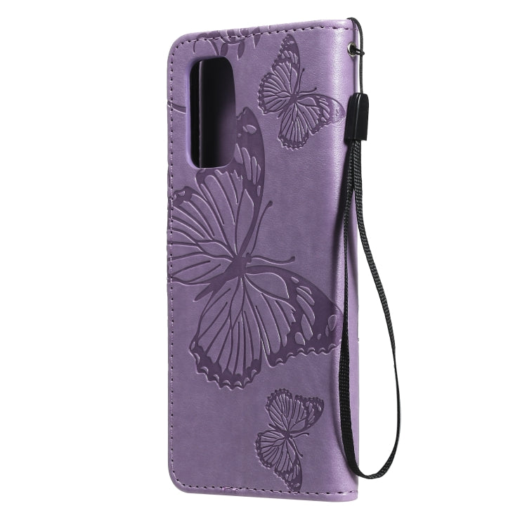 For Samsung Galaxy A32 4G Pressed Printing Butterfly Pattern Horizontal Flip PU Leather Case with Holder & Card Slots & Wallet & Lanyard