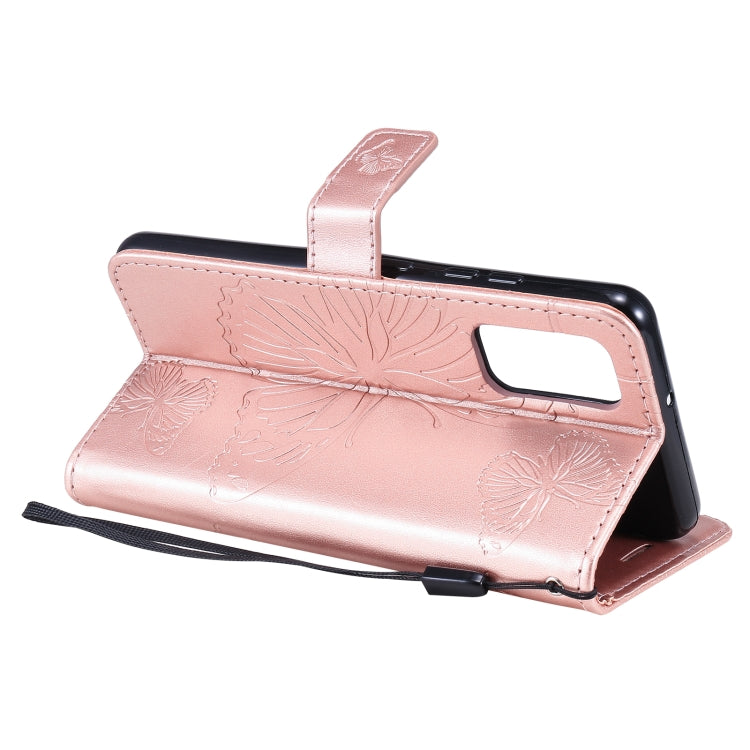 For Samsung Galaxy A32 4G Pressed Printing Butterfly Pattern Horizontal Flip PU Leather Case with Holder & Card Slots & Wallet & Lanyard