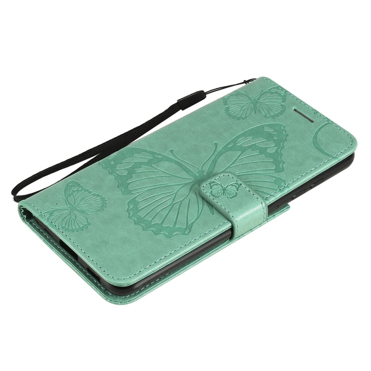 For Samsung Galaxy S21 FE Pressed Printing Butterfly Pattern Horizontal Flip PU Leather Case with Holder & Card Slots & Wallet & Lanyard