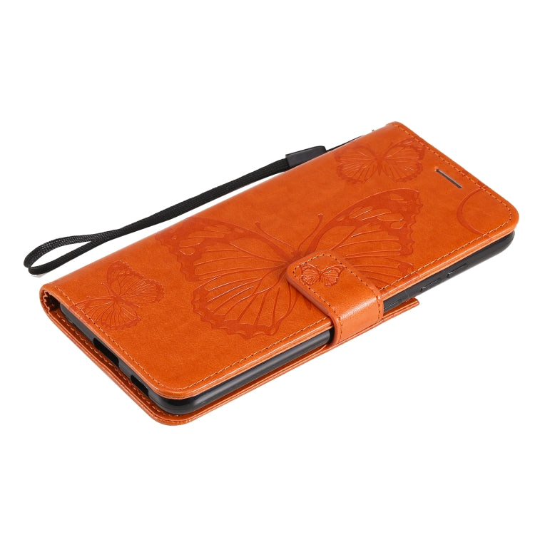 For Samsung Galaxy S21 FE Pressed Printing Butterfly Pattern Horizontal Flip PU Leather Case with Holder & Card Slots & Wallet & Lanyard