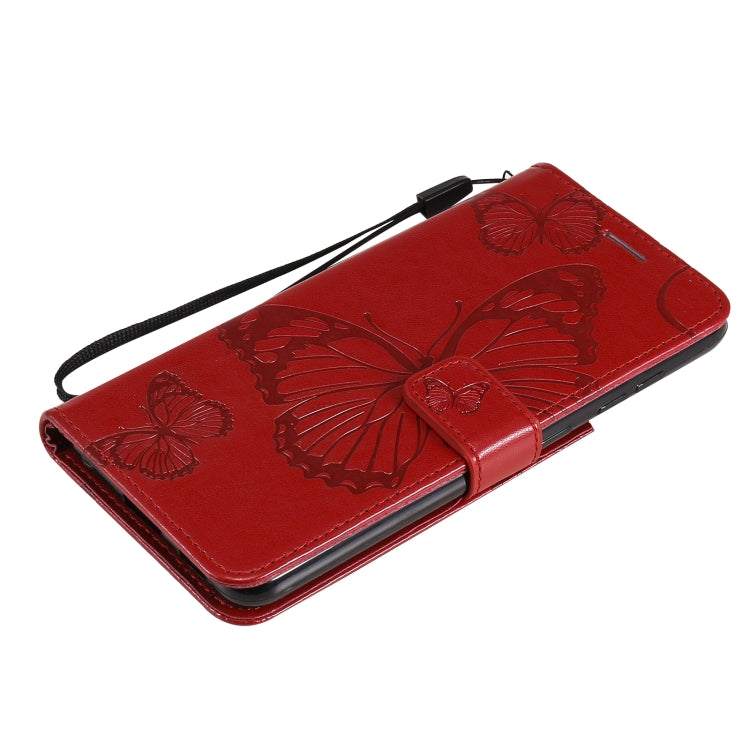For Samsung Galaxy S21 FE Pressed Printing Butterfly Pattern Horizontal Flip PU Leather Case with Holder & Card Slots & Wallet & Lanyard