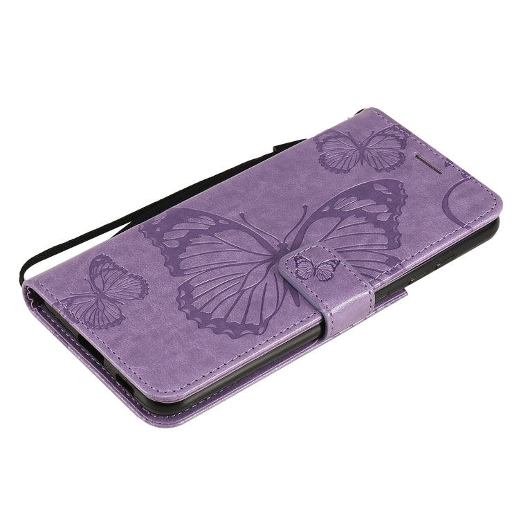For Samsung Galaxy S21 FE Pressed Printing Butterfly Pattern Horizontal Flip PU Leather Case with Holder & Card Slots & Wallet & Lanyard