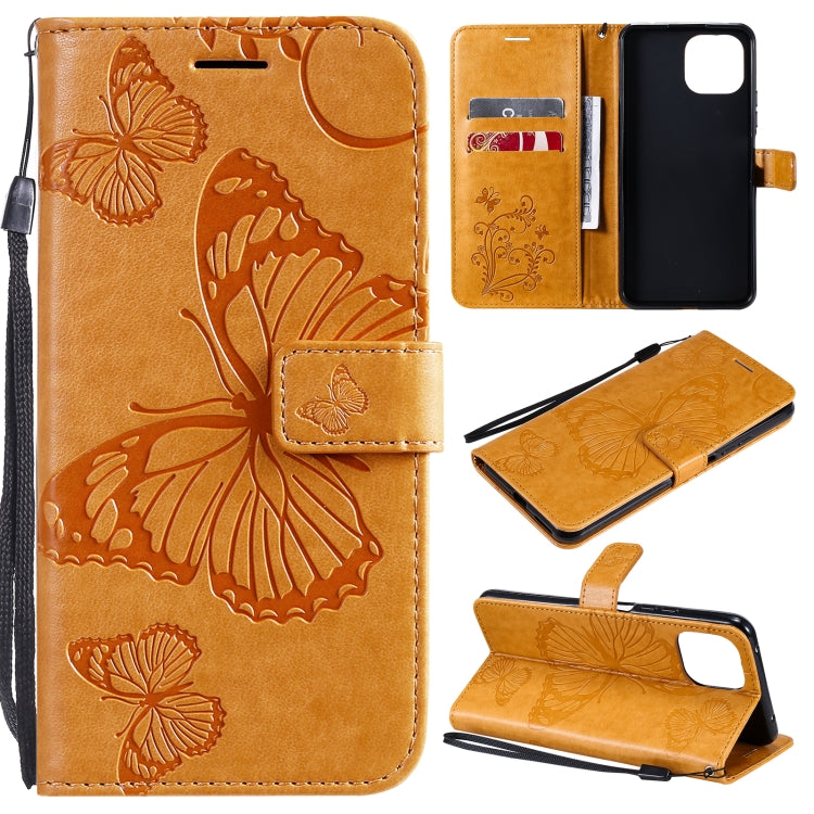For Xiaomi Mi 11 Lite Pressed Printing Butterfly Pattern Horizontal Flip PU Leather Case with Holder & Card Slots & Wallet & Lanyard