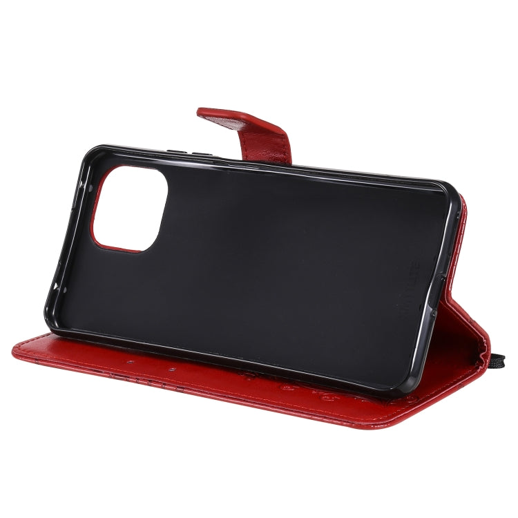 For Xiaomi Mi 11 Lite Pressed Printing Butterfly Pattern Horizontal Flip PU Leather Case with Holder & Card Slots & Wallet & Lanyard