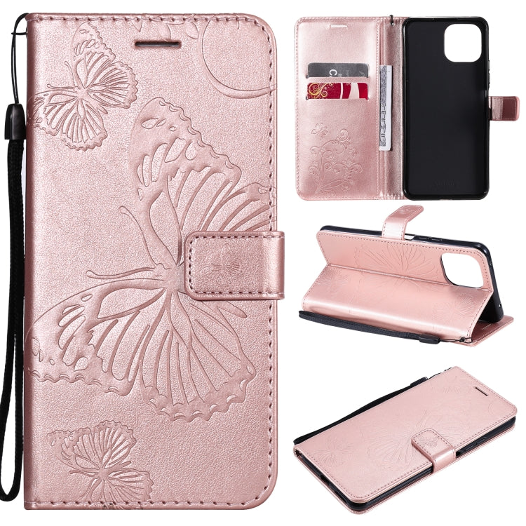 For Xiaomi Mi 11 Lite Pressed Printing Butterfly Pattern Horizontal Flip PU Leather Case with Holder & Card Slots & Wallet & Lanyard