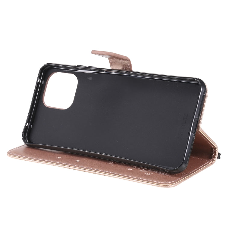 For Xiaomi Mi 11 Lite Pressed Printing Butterfly Pattern Horizontal Flip PU Leather Case with Holder & Card Slots & Wallet & Lanyard