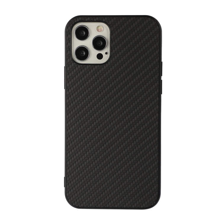 For iPhone 12 Pro Max Carbon Fiber Skin PU + PC + TPU Shockprof Protective Case