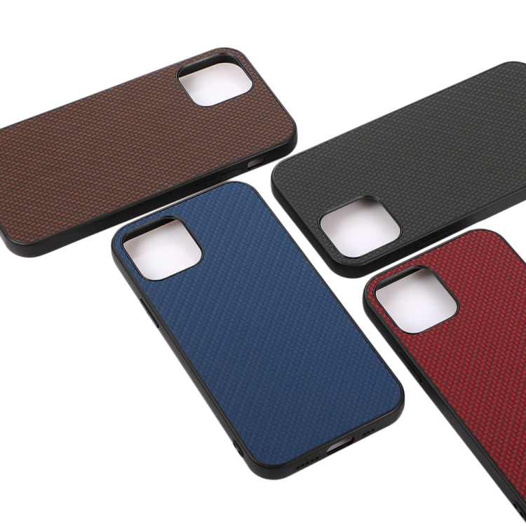 For iPhone 12 Pro Max Carbon Fiber Skin PU + PC + TPU Shockprof Protective Case