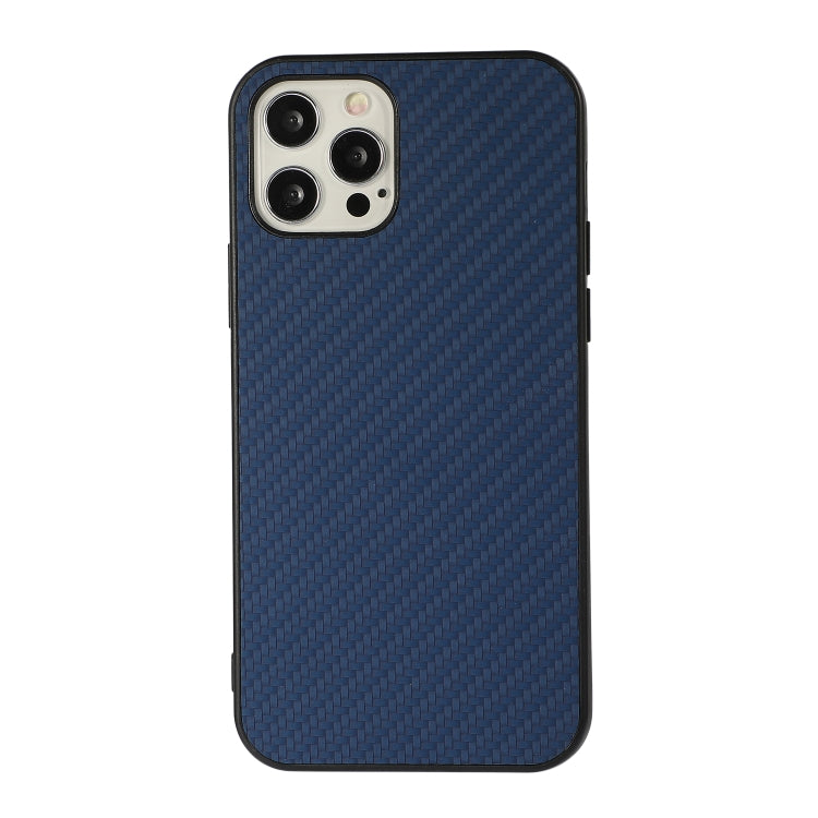 For iPhone 12 Pro Max Carbon Fiber Skin PU + PC + TPU Shockprof Protective Case