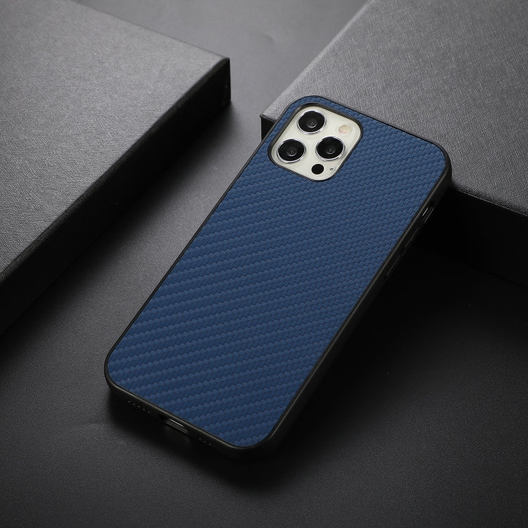For iPhone 12 Pro Max Carbon Fiber Skin PU + PC + TPU Shockprof Protective Case