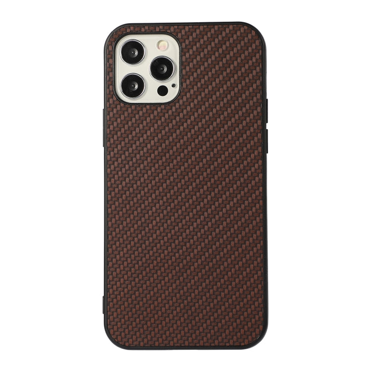 For iPhone 12 Pro Max Carbon Fiber Skin PU + PC + TPU Shockprof Protective Case