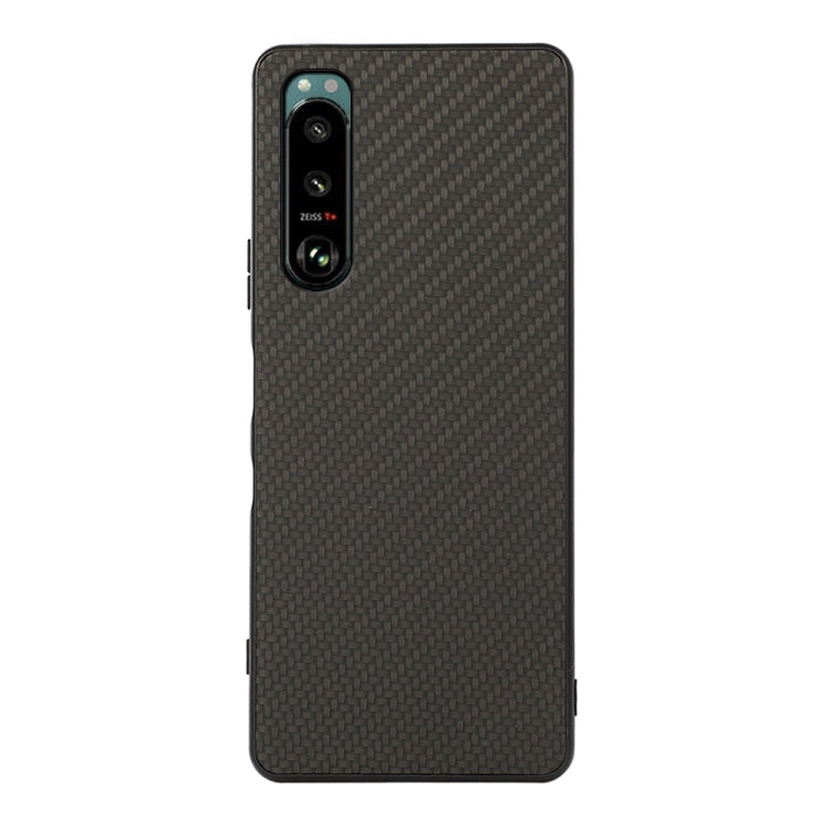 For Sony Xperia 5 III Carbon Fiber Skin PU + PC + TPU Shockprof Protective Case