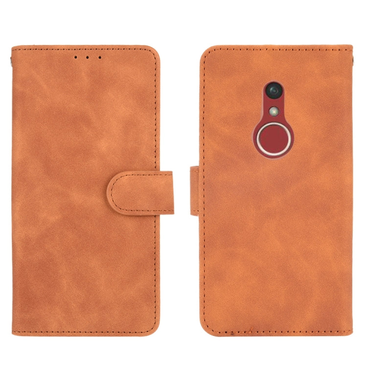 For Fujitsu Be4 Plus F-41B Solid Color Skin Feel Magnetic Buckle Horizontal Flip Calf Texture PU Leather Case with Holder & Card Slots & Wallet