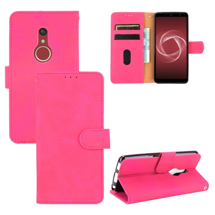 For Fujitsu Be4 Plus F-41B Solid Color Skin Feel Magnetic Buckle Horizontal Flip Calf Texture PU Leather Case with Holder & Card Slots & Wallet
