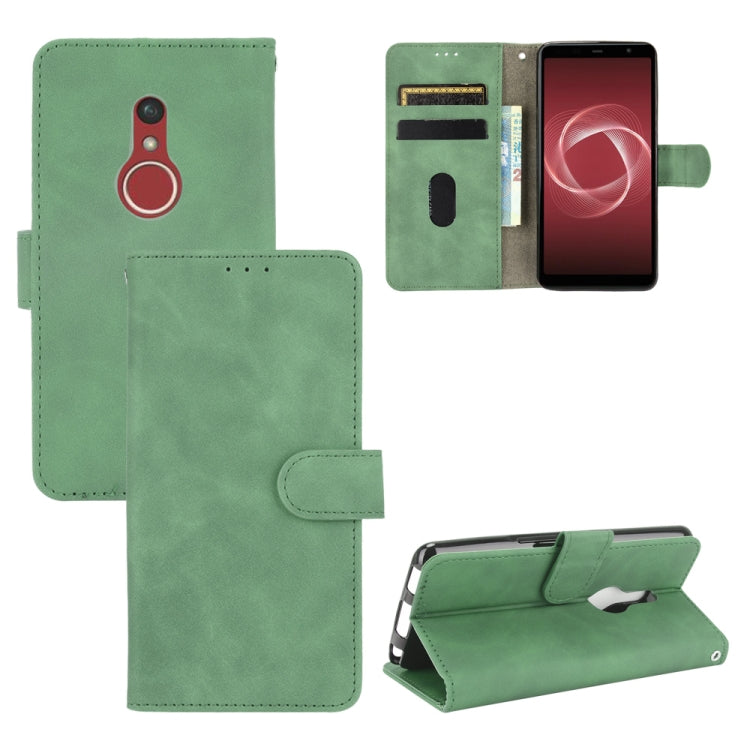 For Fujitsu Be4 Plus F-41B Solid Color Skin Feel Magnetic Buckle Horizontal Flip Calf Texture PU Leather Case with Holder & Card Slots & Wallet