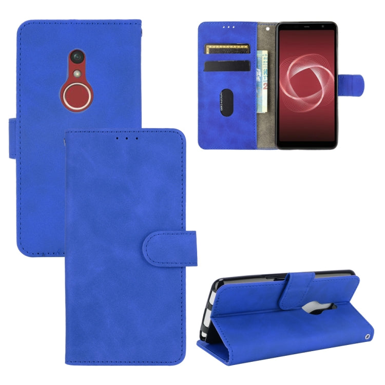 For Fujitsu Be4 Plus F-41B Solid Color Skin Feel Magnetic Buckle Horizontal Flip Calf Texture PU Leather Case with Holder & Card Slots & Wallet