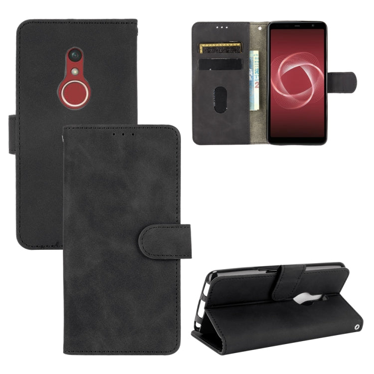 For Fujitsu Be4 Plus F-41B Solid Color Skin Feel Magnetic Buckle Horizontal Flip Calf Texture PU Leather Case with Holder & Card Slots & Wallet