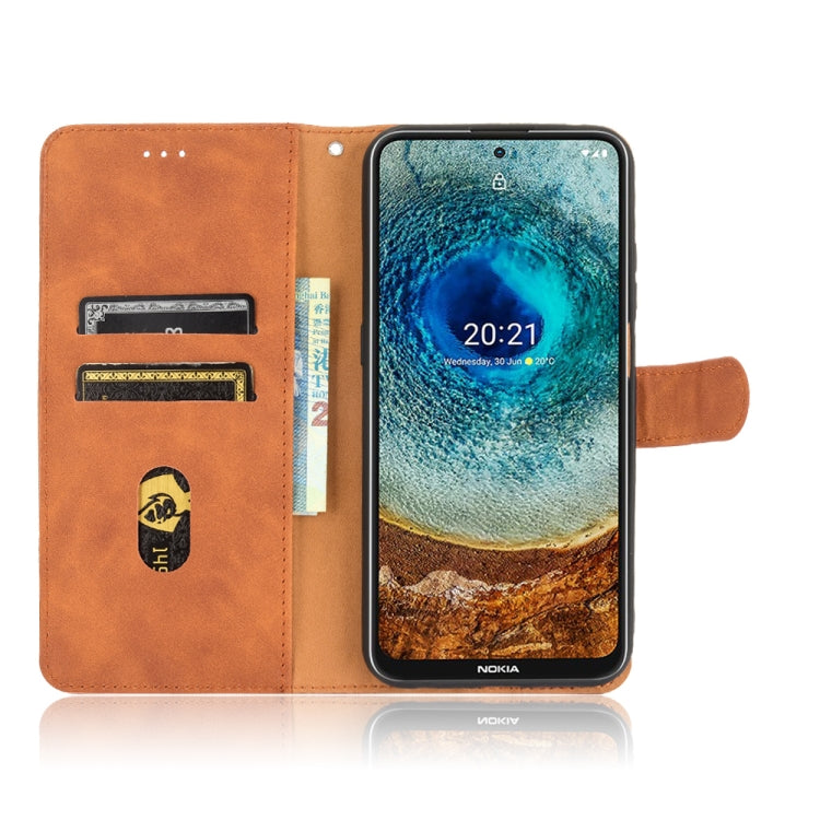 For Nokia X10 Solid Color Skin Feel Magnetic Buckle Horizontal Flip Calf Texture PU Leather Case with Holder & Card Slots & Wallet