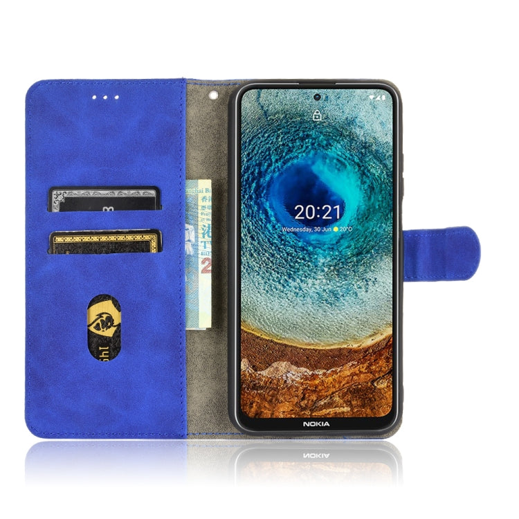 For Nokia X10 Solid Color Skin Feel Magnetic Buckle Horizontal Flip Calf Texture PU Leather Case with Holder & Card Slots & Wallet