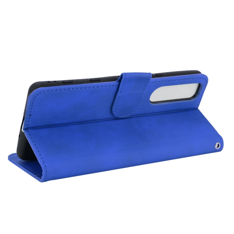 For Sony Xperia 5 III Solid Color Skin Feel Magnetic Buckle Horizontal Flip Calf Texture PU Leather Case with Holder & Card Slots & Wallet