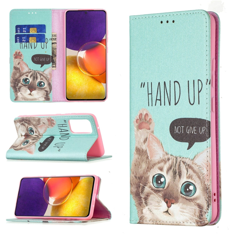 For Samsung Galaxy A82 5G Colored Drawing Pattern Invisible Magnetic Horizontal Flip PU Leather Case with Holder & Card Slots & Wallet