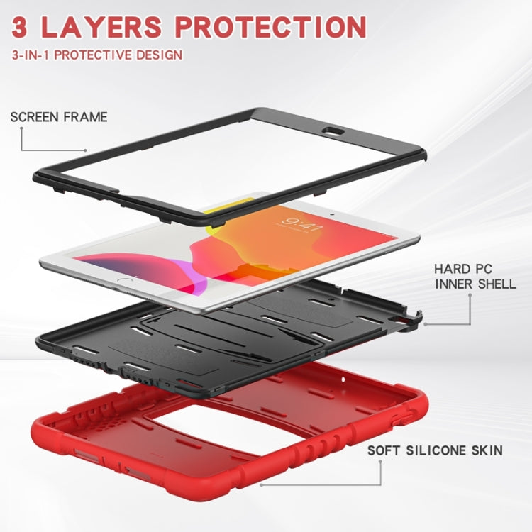 For iPad 10.2 2021 / 2020 / 2019 3-Layer Protection Screen Frame + PC + Silicone Shockproof Combination Case with Holder