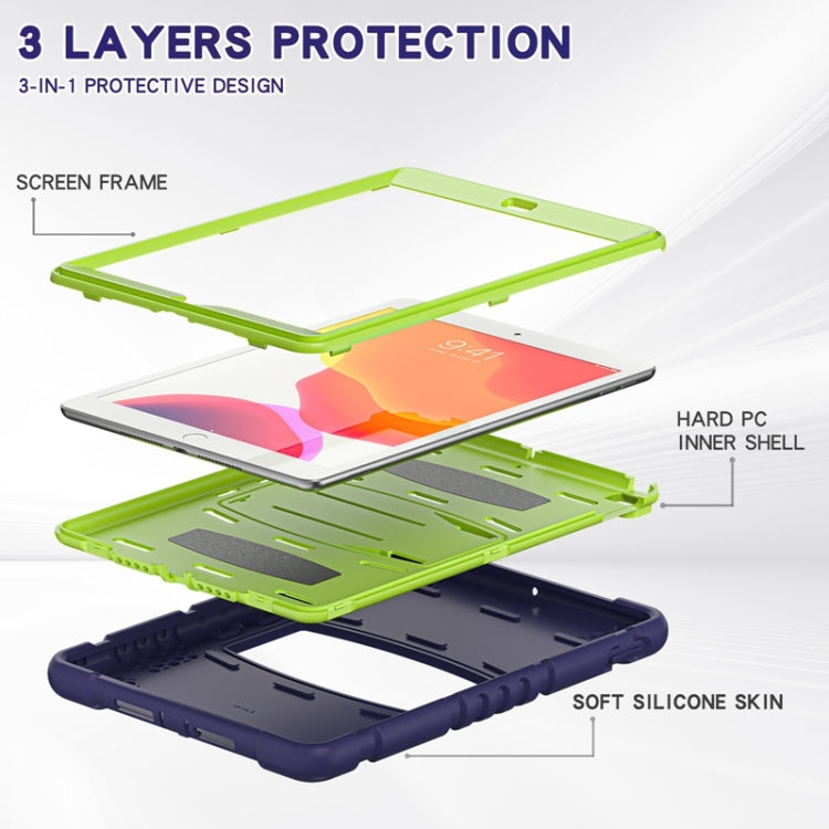 For iPad 10.2 2021 / 2020 / 2019 3-Layer Protection Screen Frame + PC + Silicone Shockproof Combination Case with Holder
