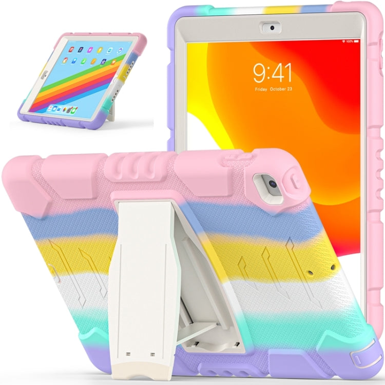 For iPad 10.2 2021 / 2020 / 2019 3-Layer Protection Screen Frame + PC + Silicone Shockproof Combination Case with Holder