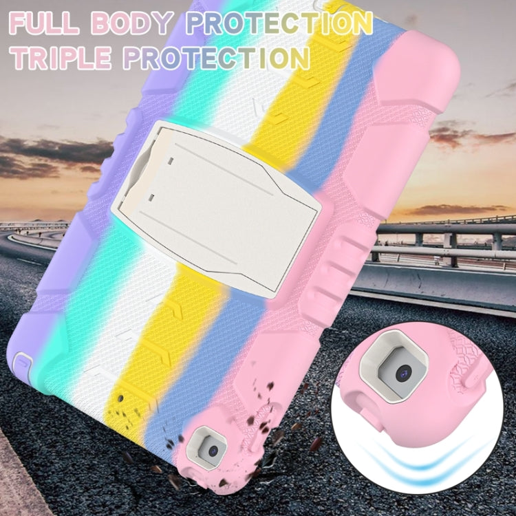For iPad 10.2 2021 / 2020 / 2019 3-Layer Protection Screen Frame + PC + Silicone Shockproof Combination Case with Holder